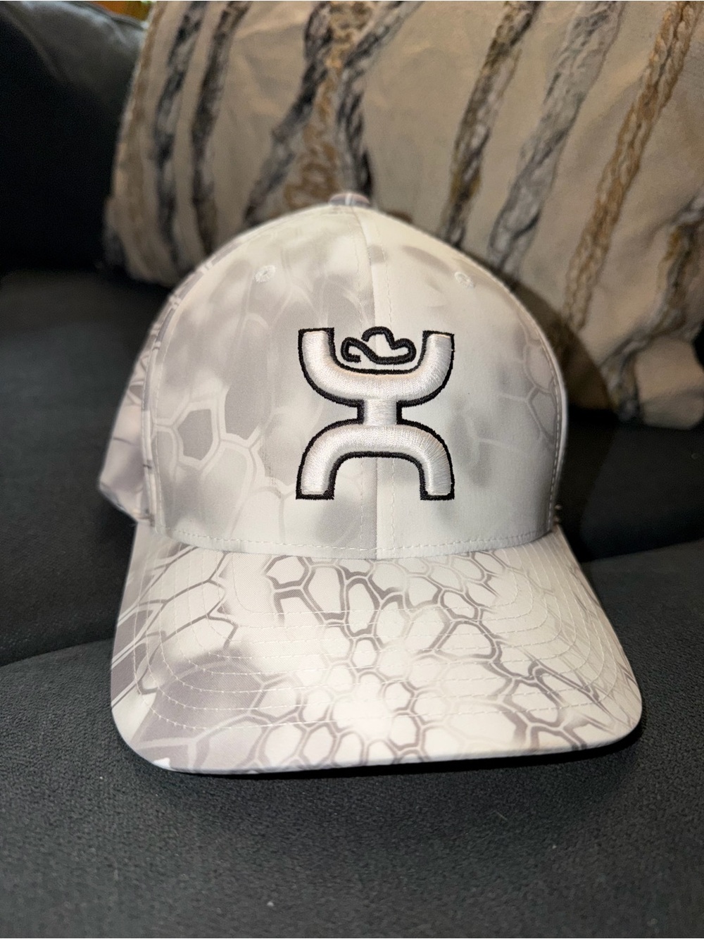 Hooey Men's Gray/White Camouflage Stretch Baseball Cap Hat Size L-XL